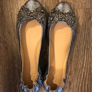 Tory Burch Silver/Pewter Ballet Flats